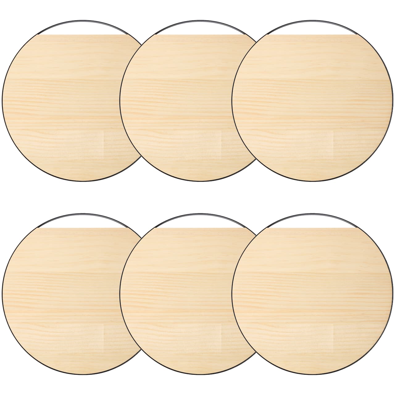 6 Pack: 16" Round Plaque with Metal Frame by Make Market®